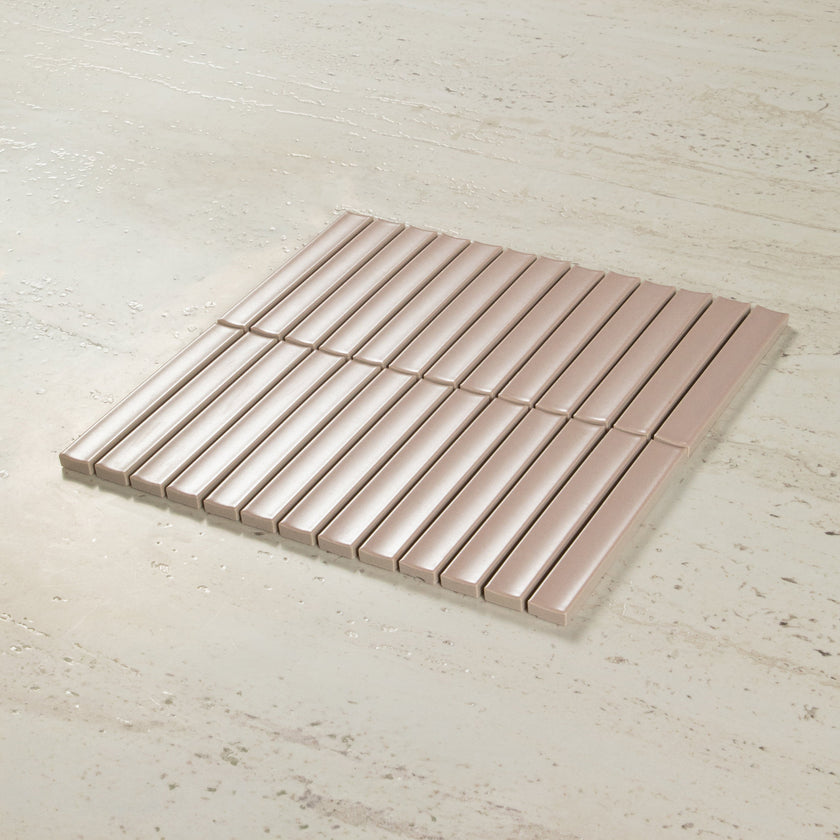 Osaka Pink Clay Matt Concave Finger Mosaic