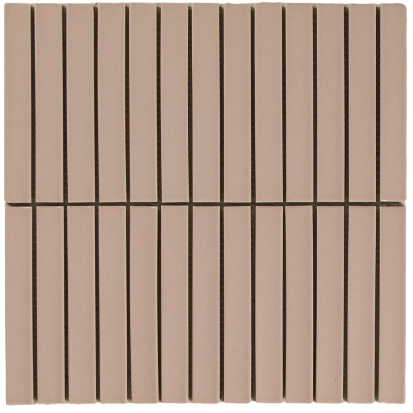 Osaka Pink Clay Matt Concave Finger Mosaic