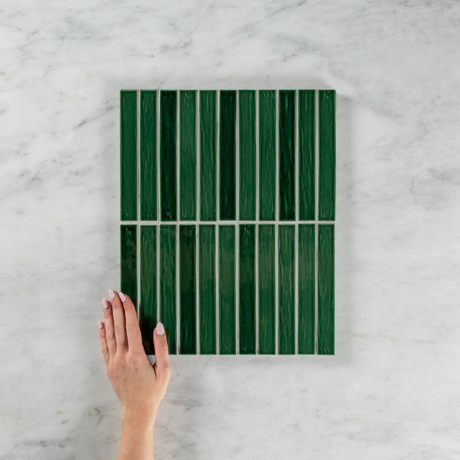 Porcelain Dark Green Glossy Mosaic