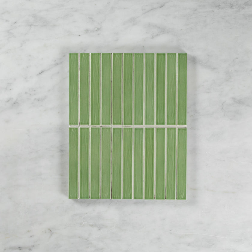 Porcelain Light Green Glossy Mosaic