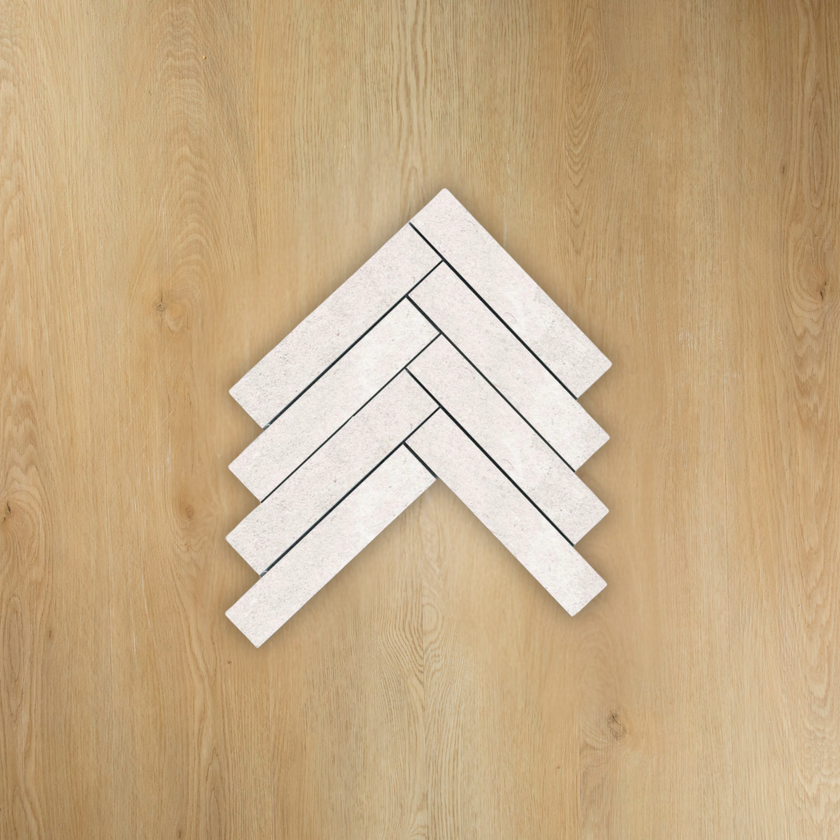 Provence Bianco Herringbone Mosaic