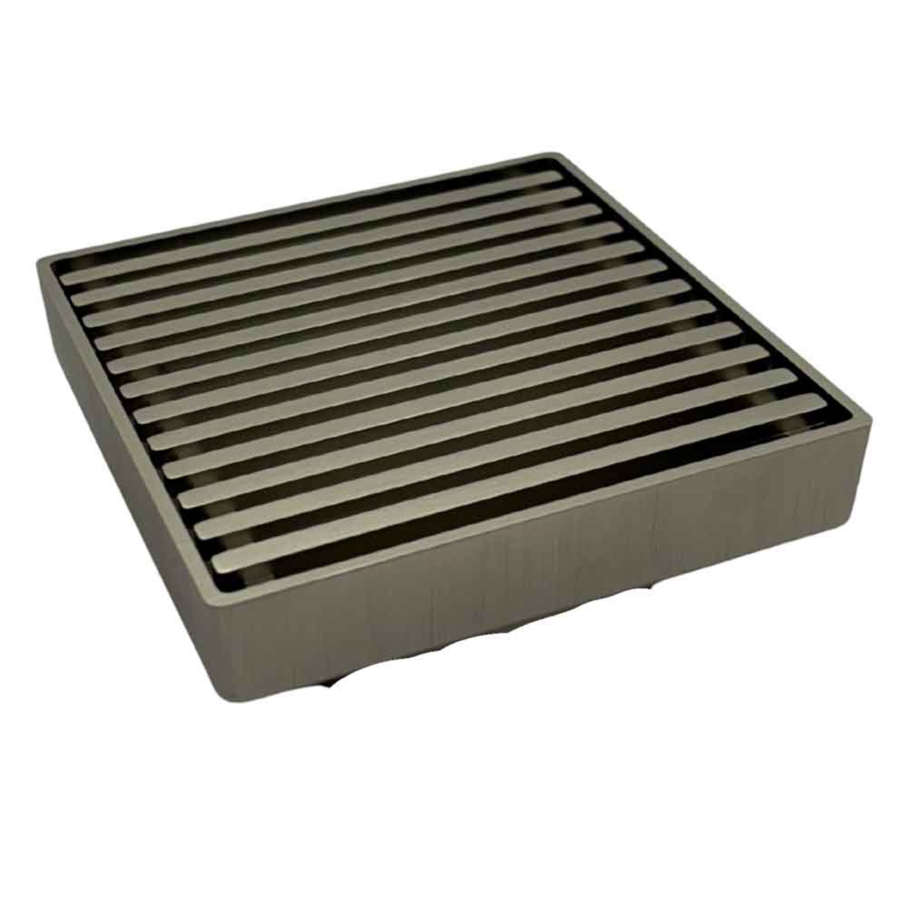 115 x 115 Brass Grate Top Used With Tile Insert Drain Satin Nickle