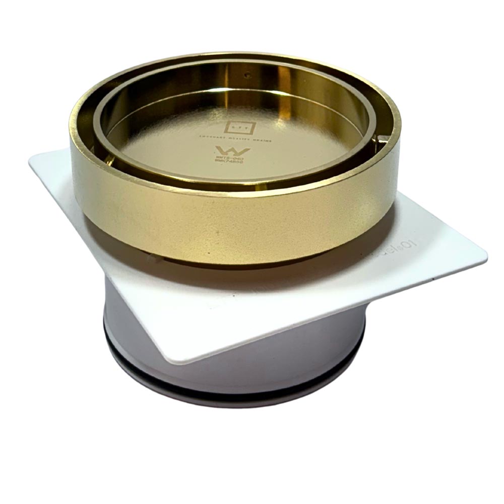 Tile Insert Round Gold Floor Drain 120 x 100mm