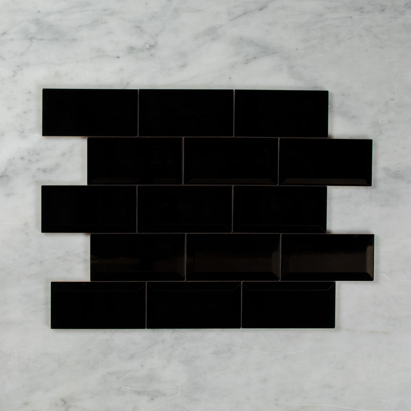 Black Gloss Subway Bevelled