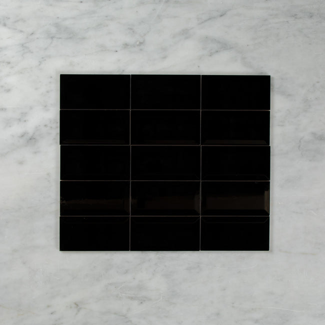 Black Gloss Subway Bevelled