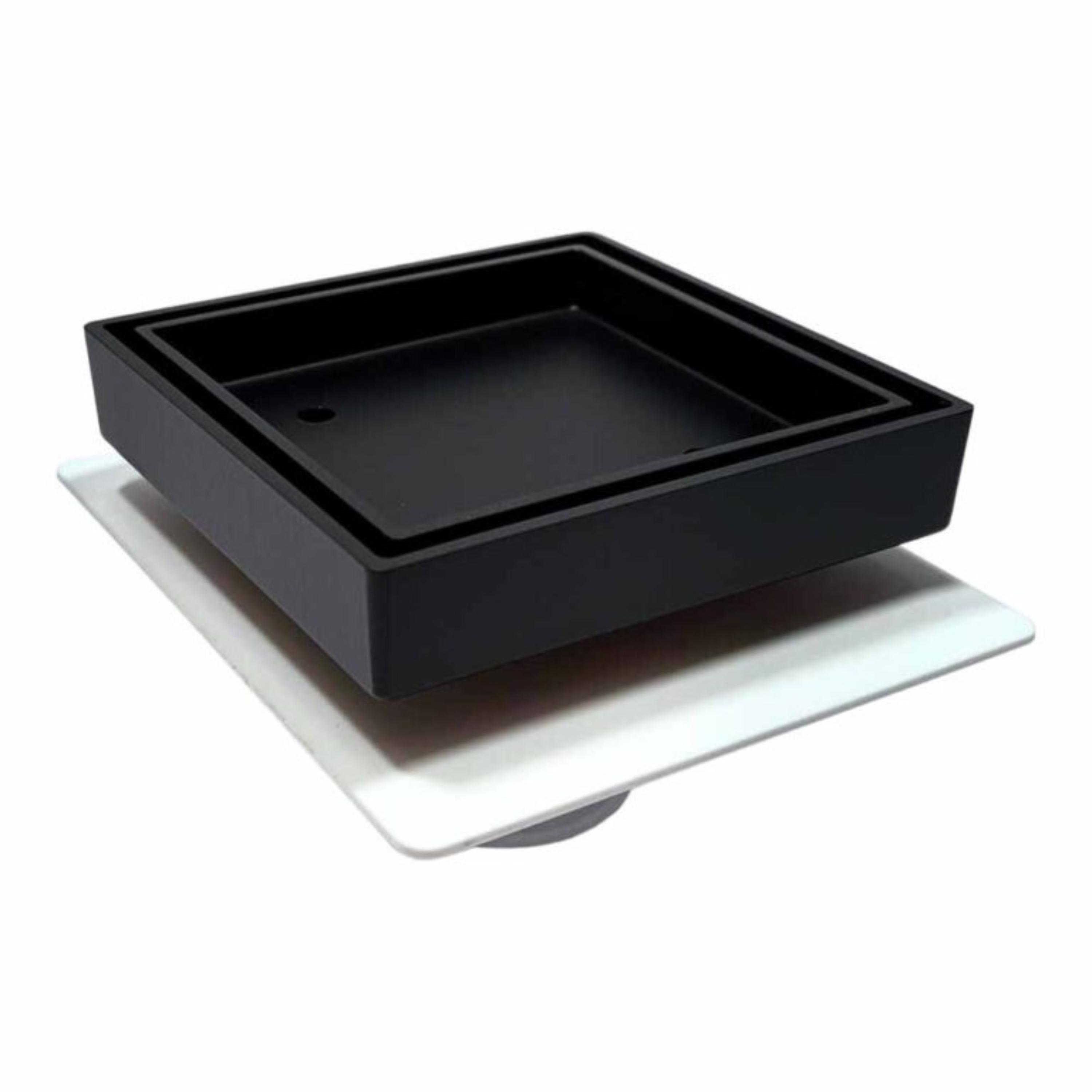 Tile Insert Drain Black With Puddle Flange 50mm