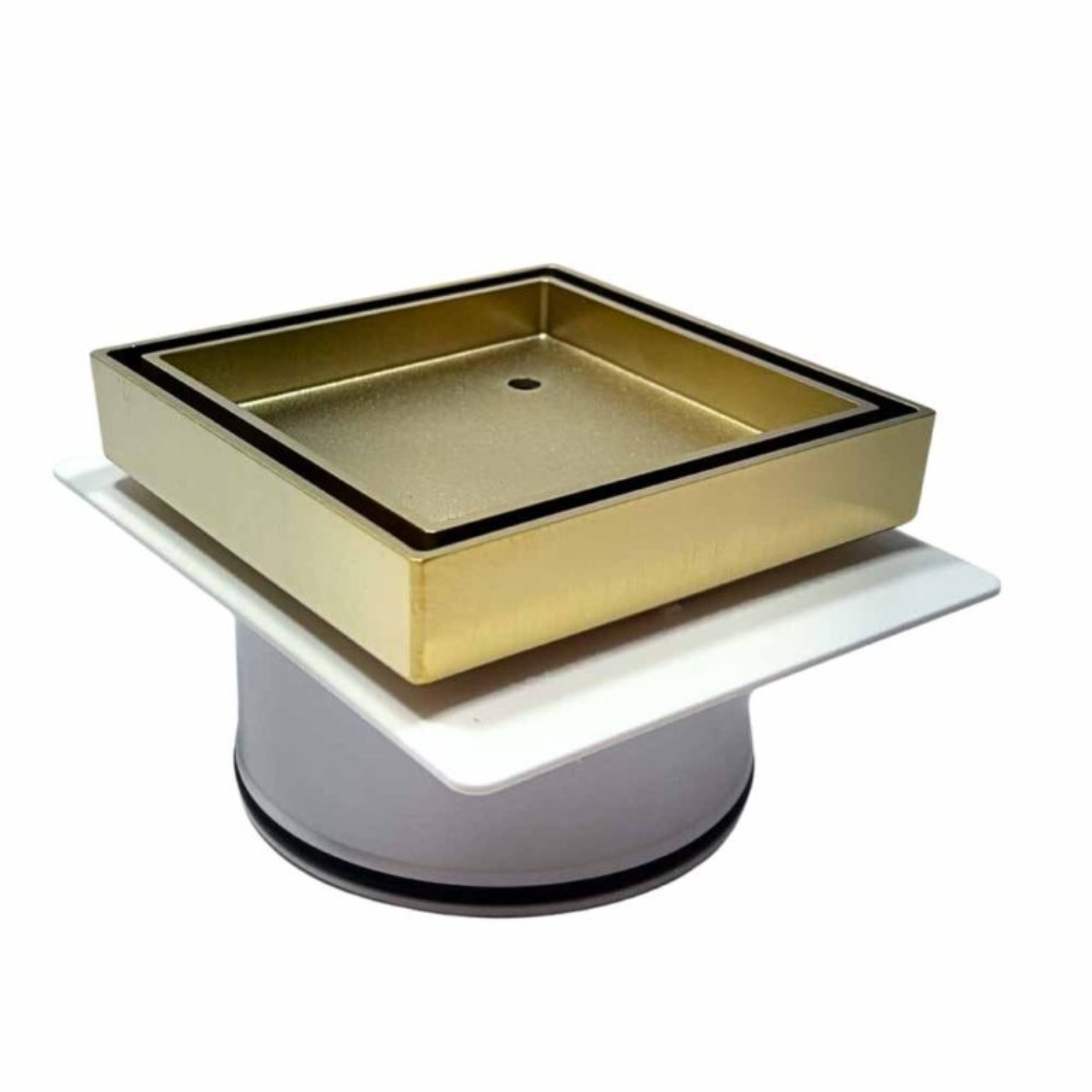 Tile Insert Drain Gold With Puddle Flange 50mm