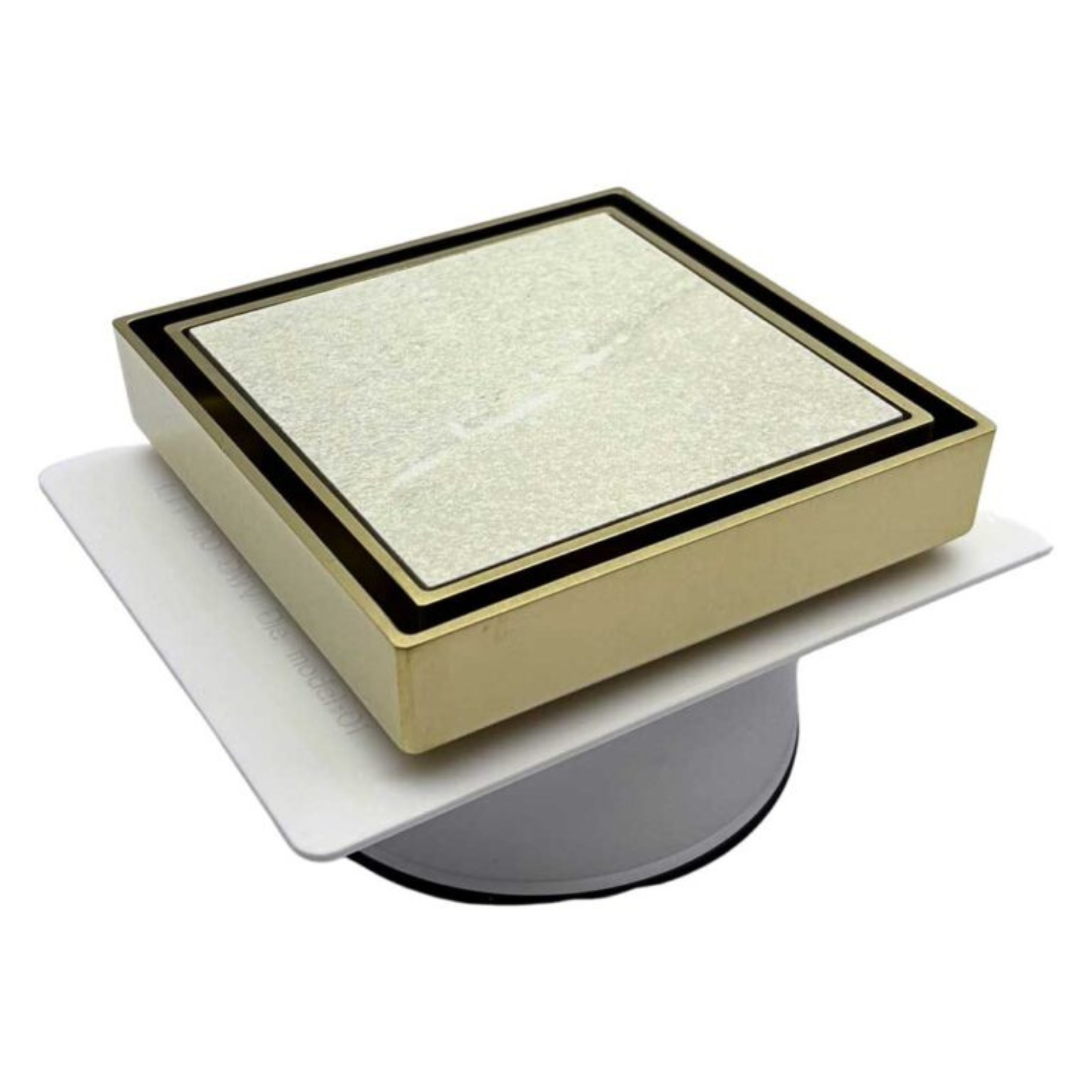 Tile Insert Drain Gold With Puddle Flange 50mm