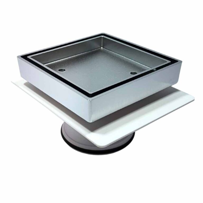 Tile Insert Drain Chrome  With Puddle Flange 80mm