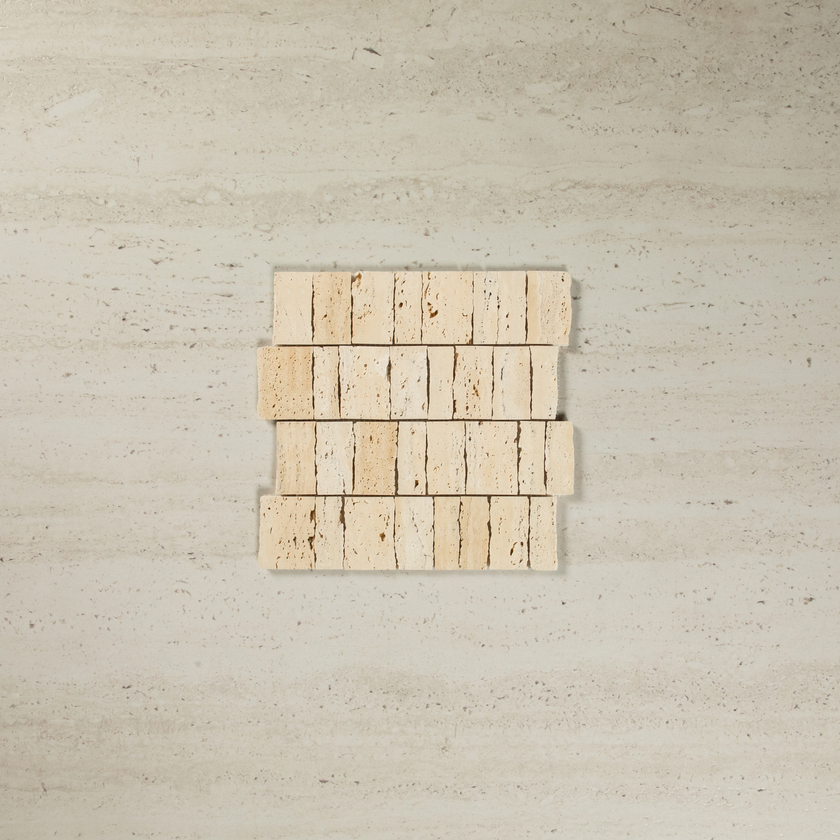 Travertine Ashlar Mosaic Beige