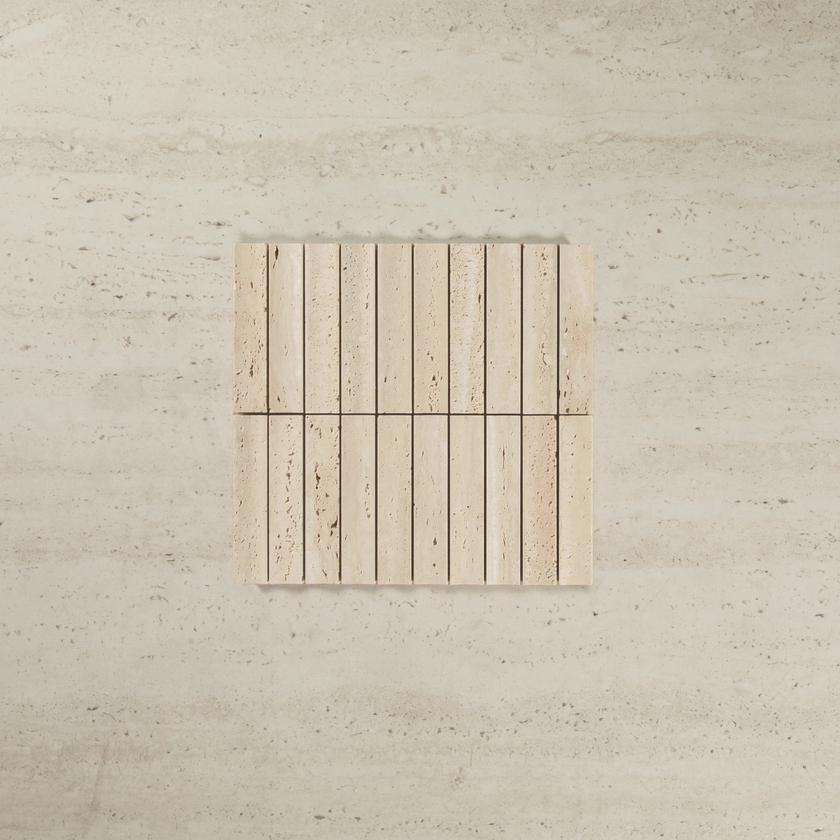 Travertine Concave Kit Kat + Tibur Beige  French Pattern