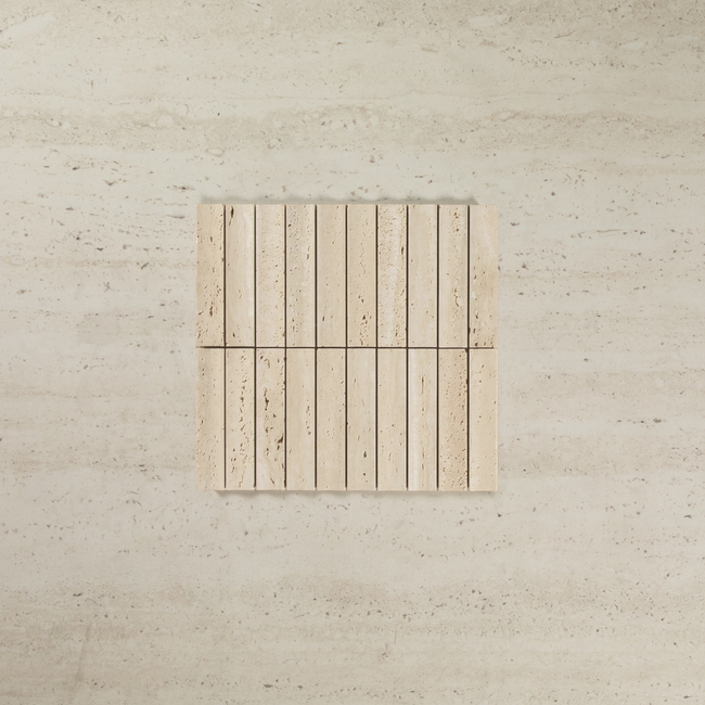 Travertine Concave Kit Kat Mosaic