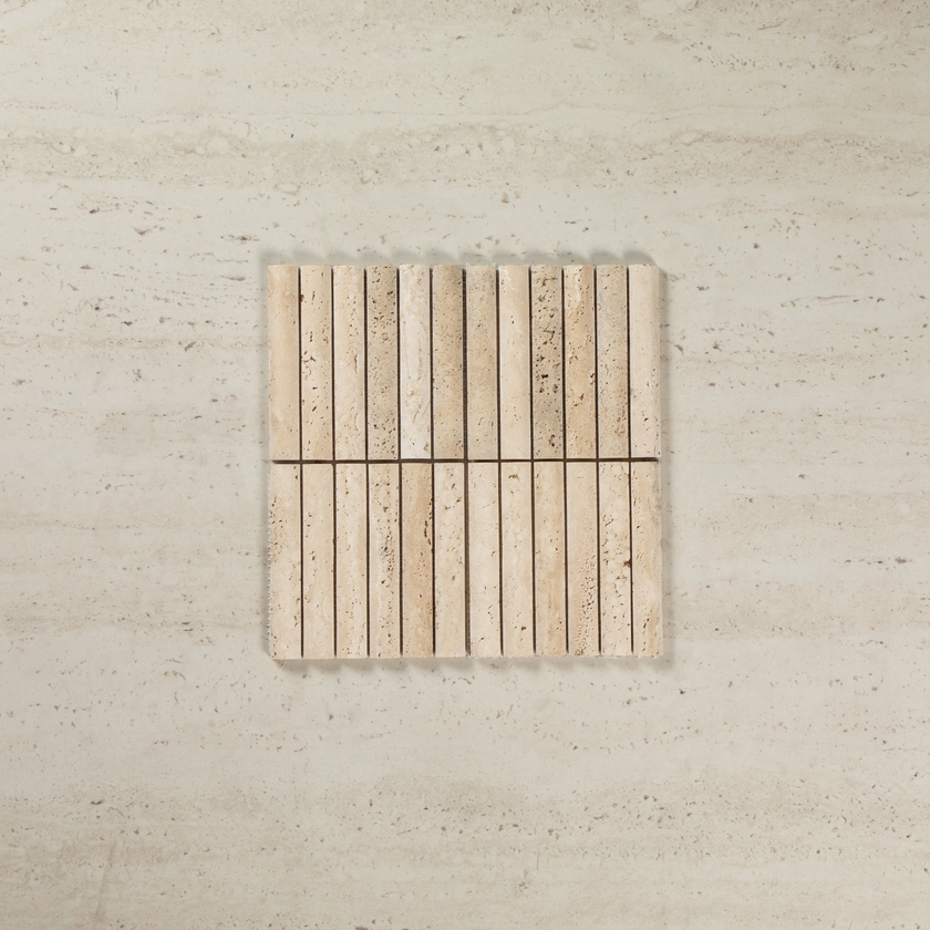 Travertine Beige Marble Flute Mosaic