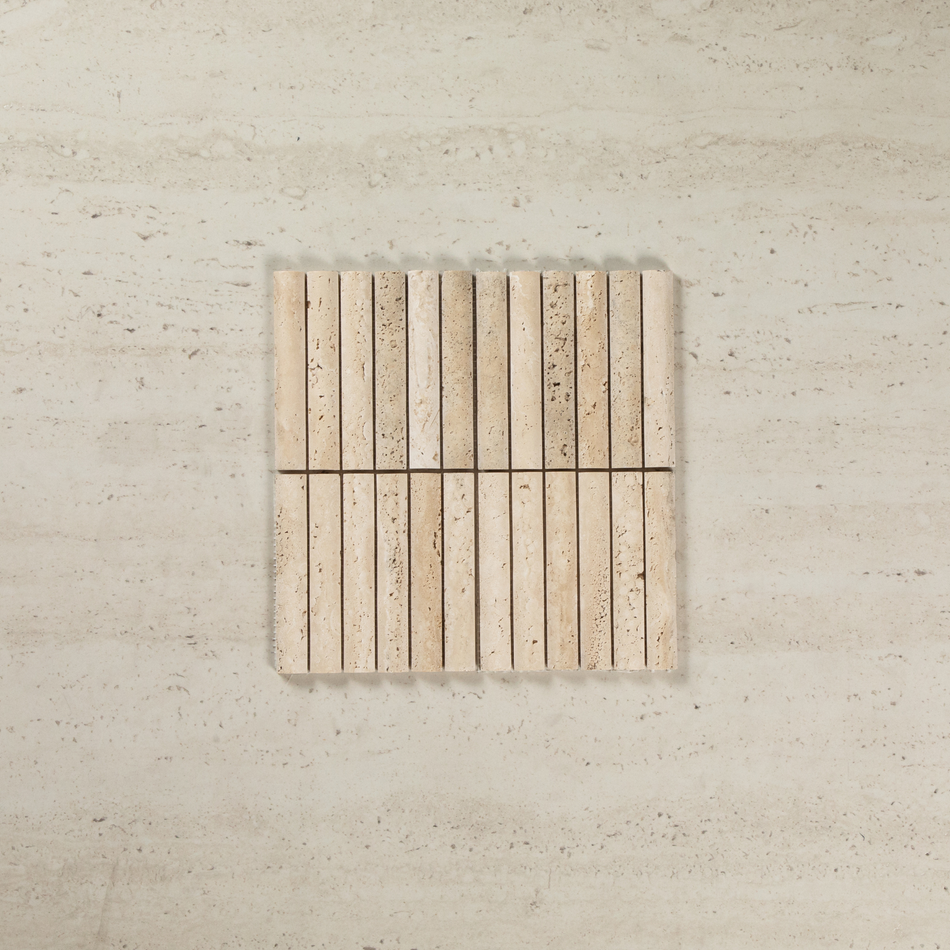 Travertine Beige Marble Flute Mosaic