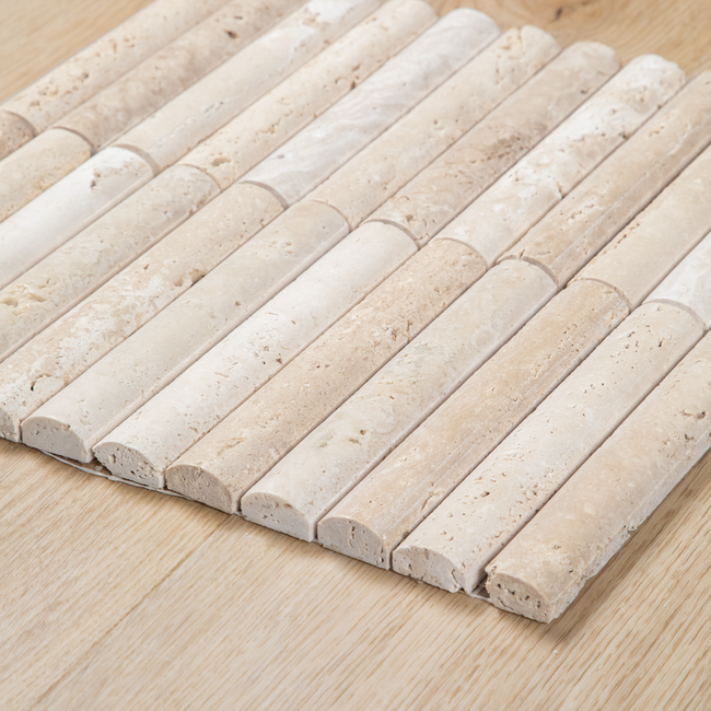Travertine Beige Marble Flute Mosaic