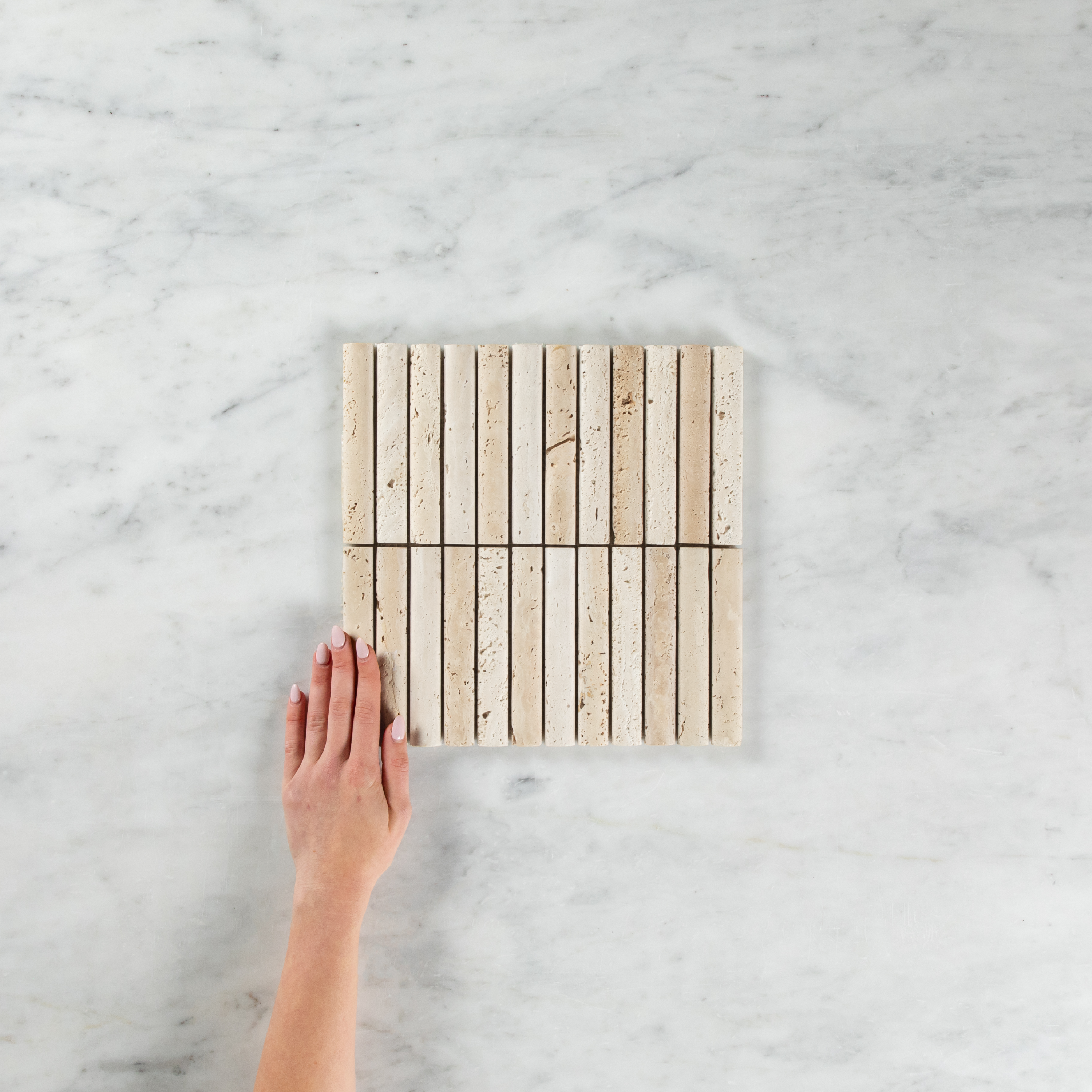 Travertine Beige Marble Flute Mosaic