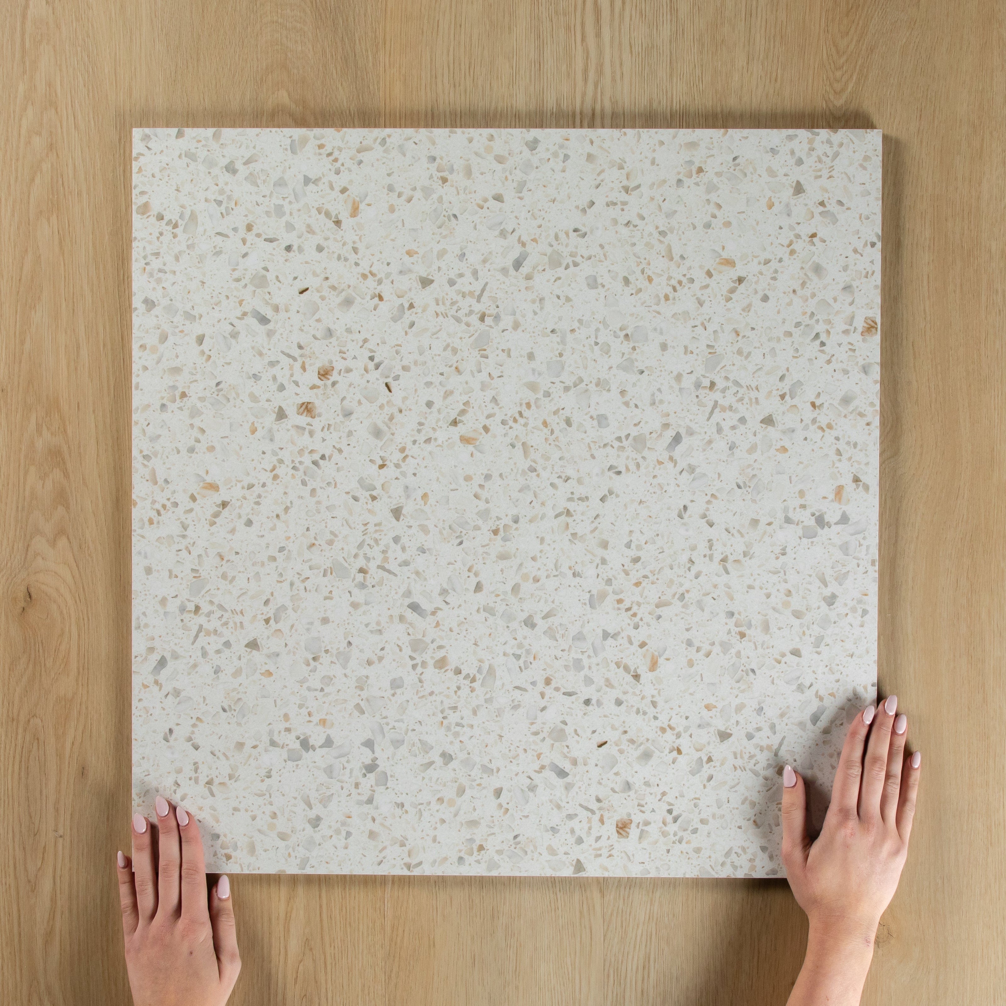 Terrazzo Carving Warm White Matte