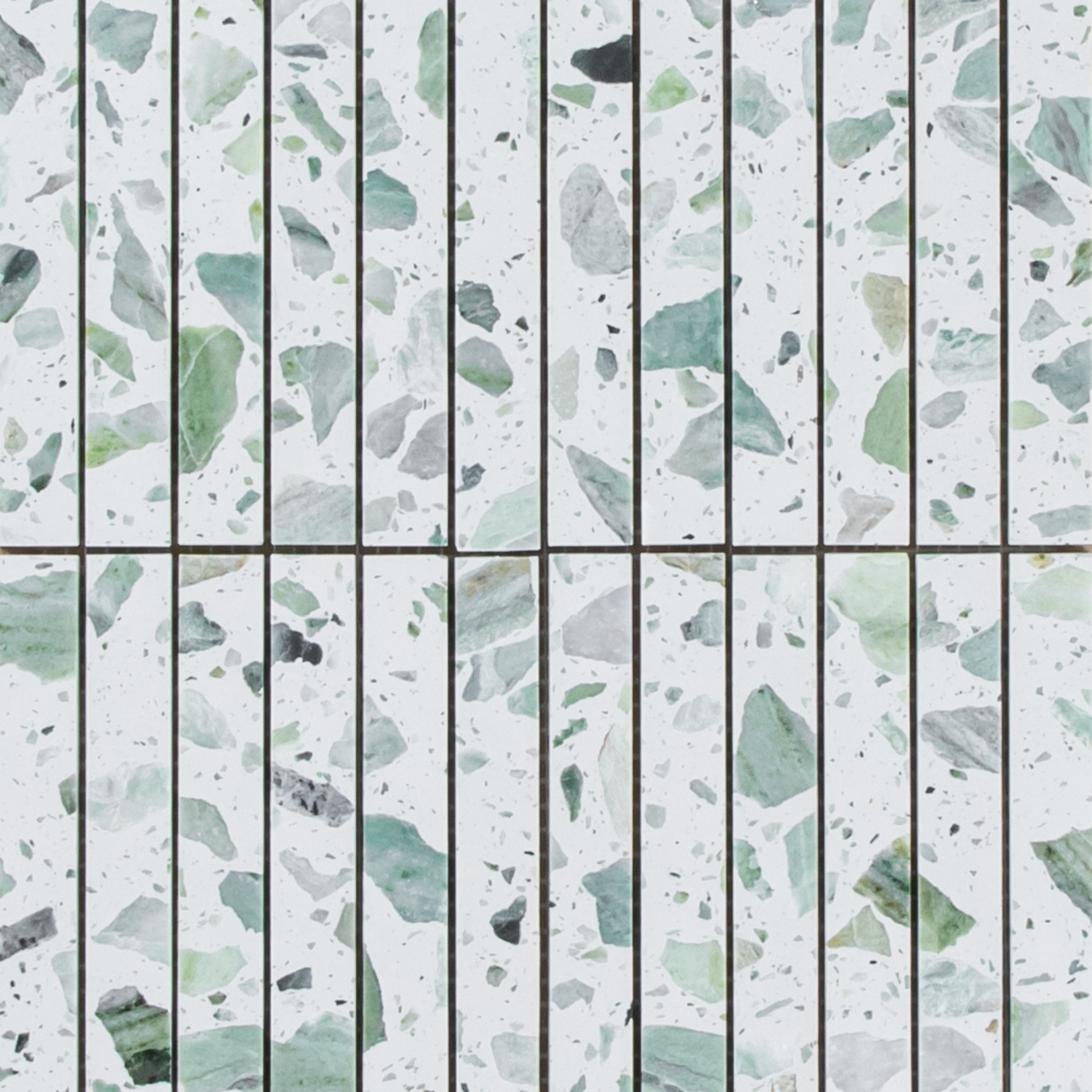 Terrazzo Green Honed Emerald Kit Kat Mosaic