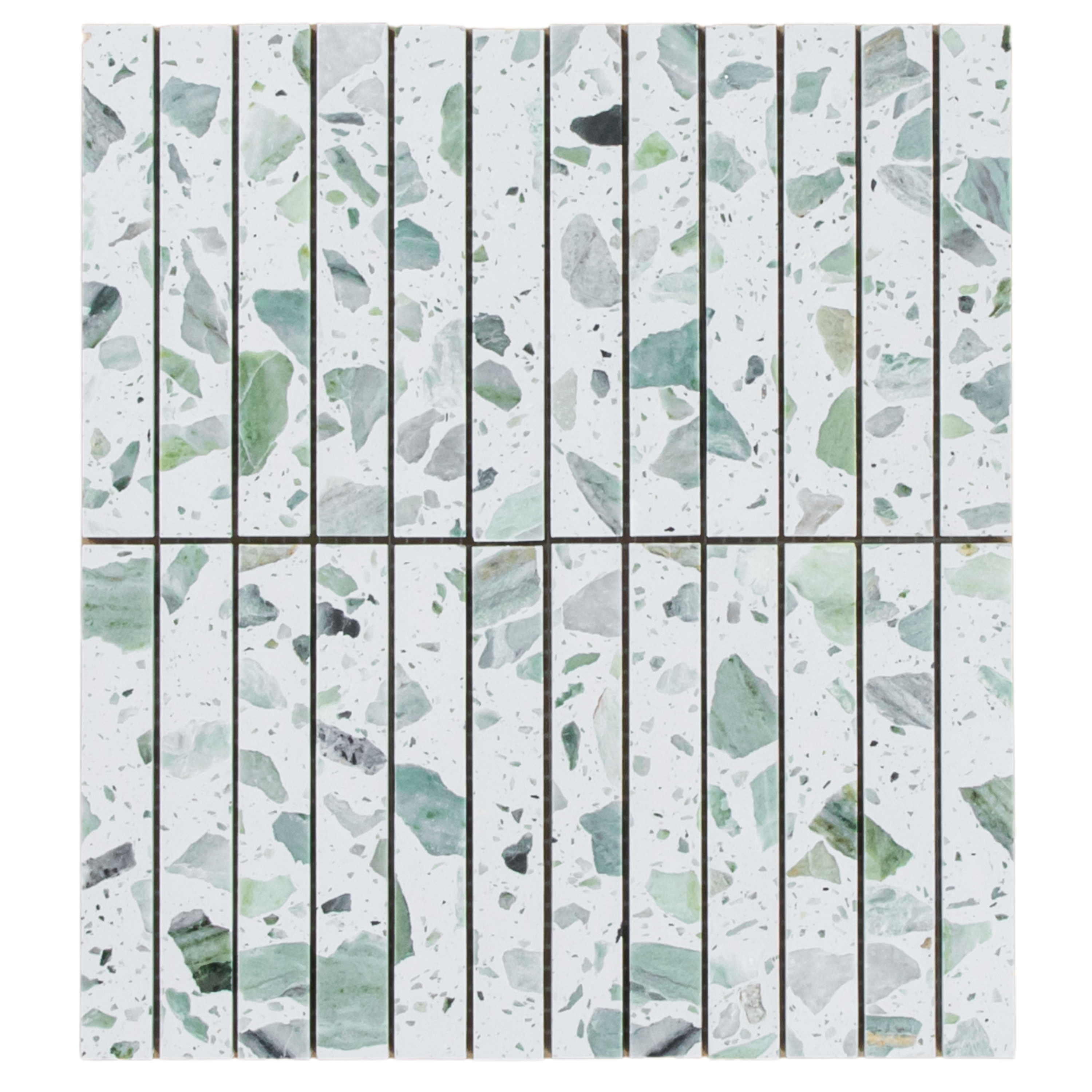 Terrazzo Green Honed Emerald Kit Kat Mosaic