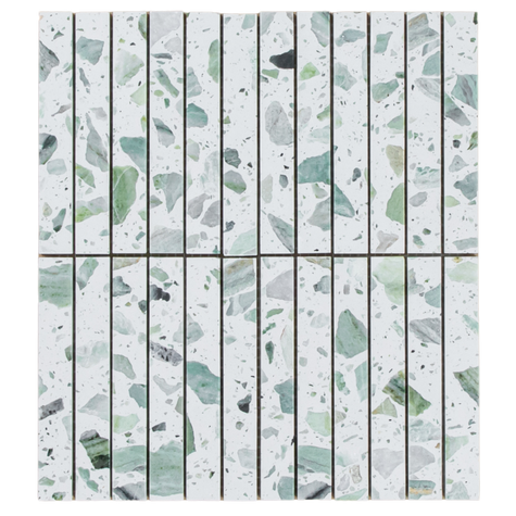 Terrazzo Green Honed Emerald Kit Kat Mosaic