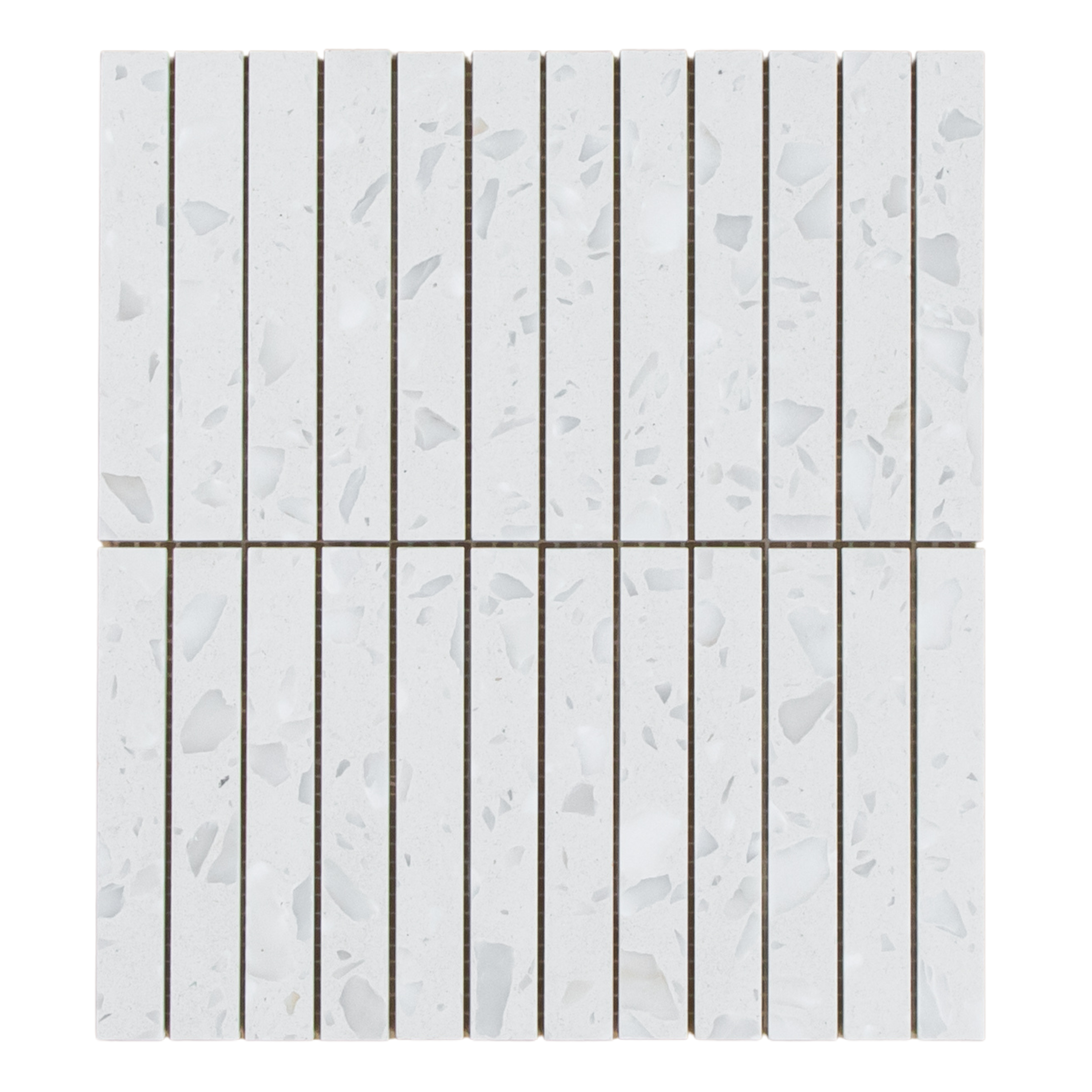 Terrazzo White Honed Moonstone Kit Kat Mosaic