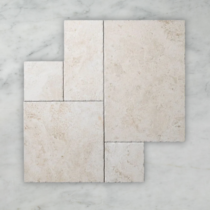 Travertine Concave Kit Kat + Tibur Beige  French Pattern