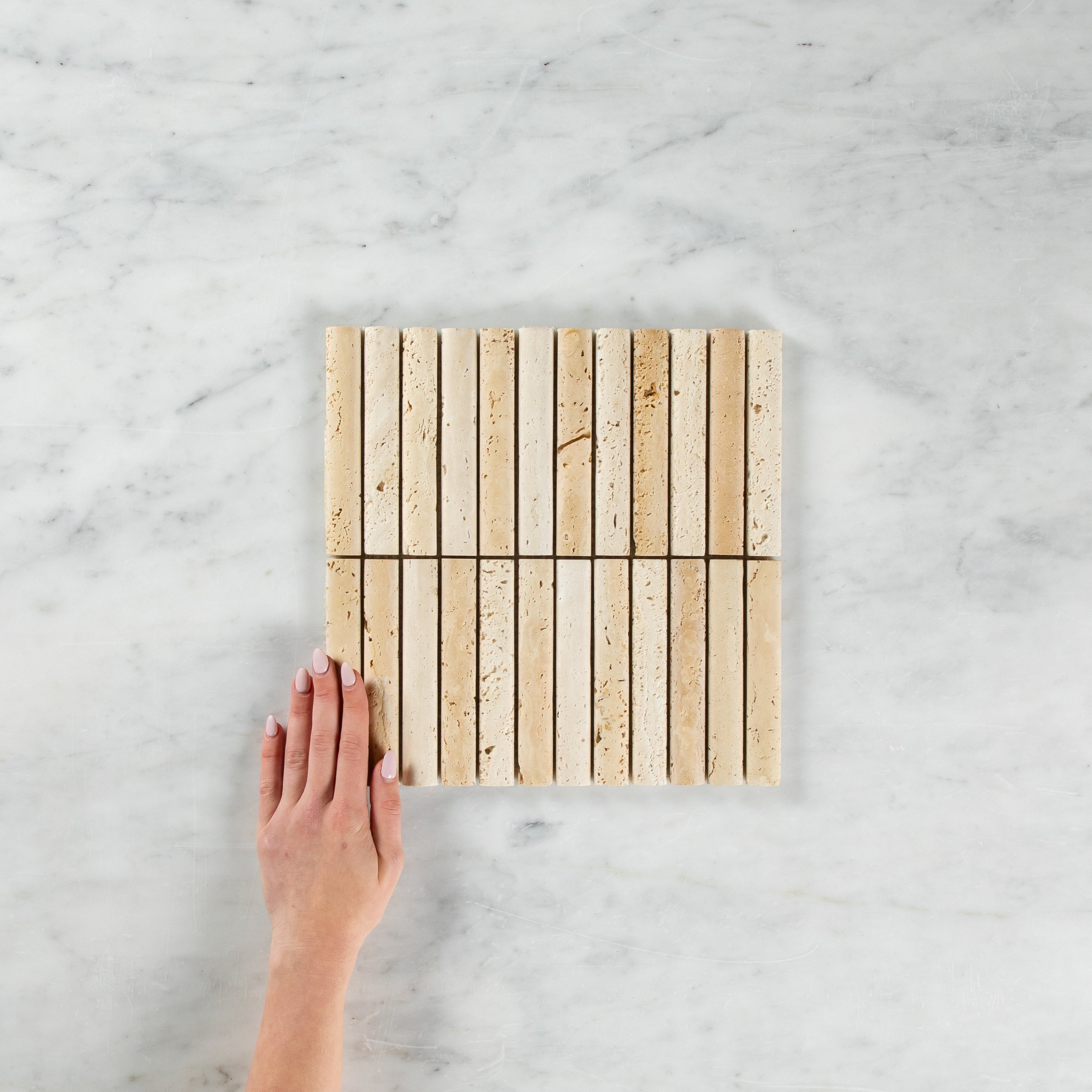 Travertine Beige Marble Flute Mosaic