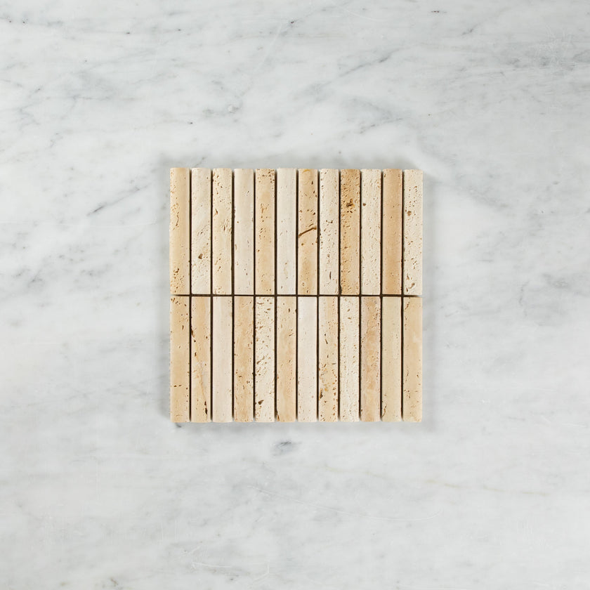 Travertine Beige Marble Flute Mosaic