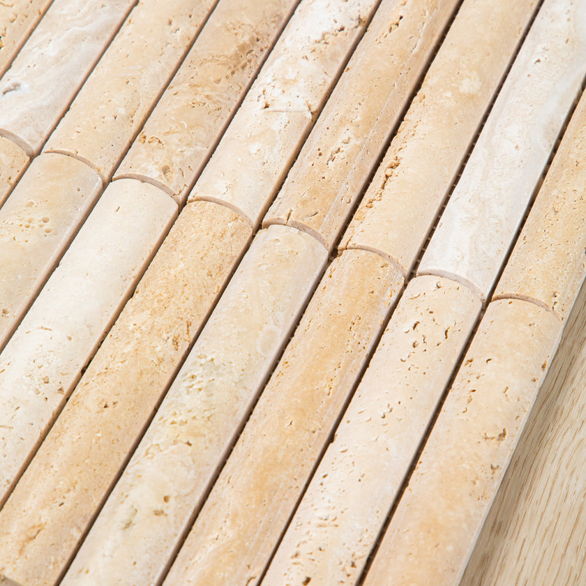 Travertine Beige Marble Flute Mosaic