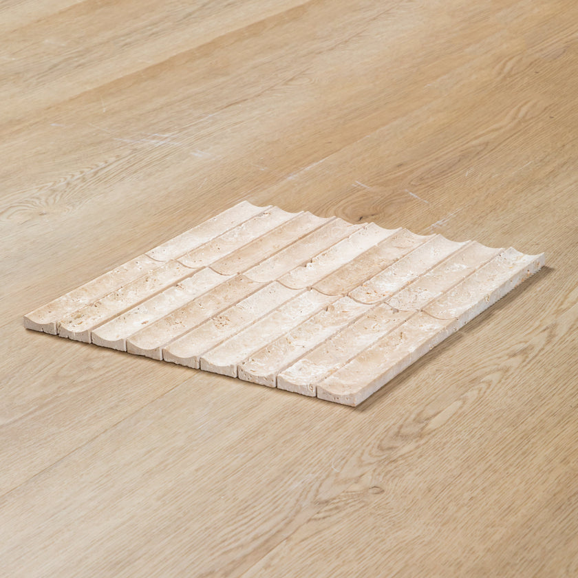 Travertine Concave Kit Kat Mosaic
