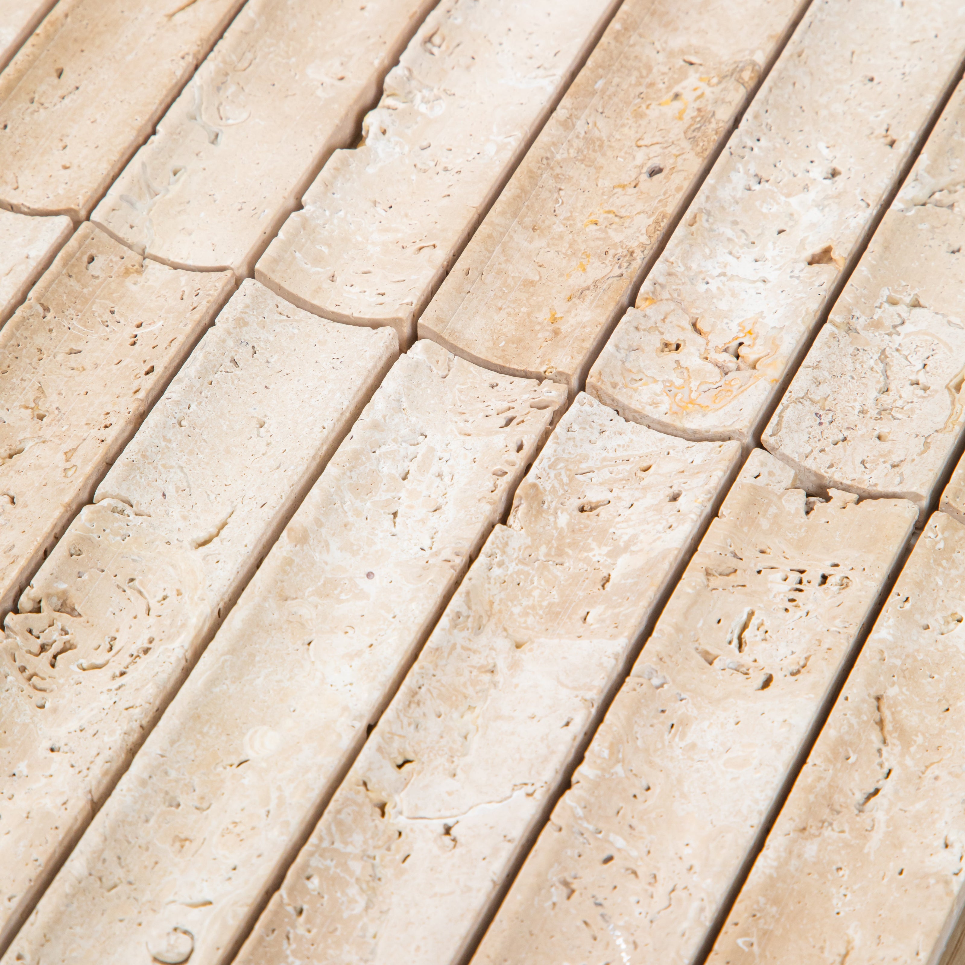 Travertine Concave Kit Kat Mosaic