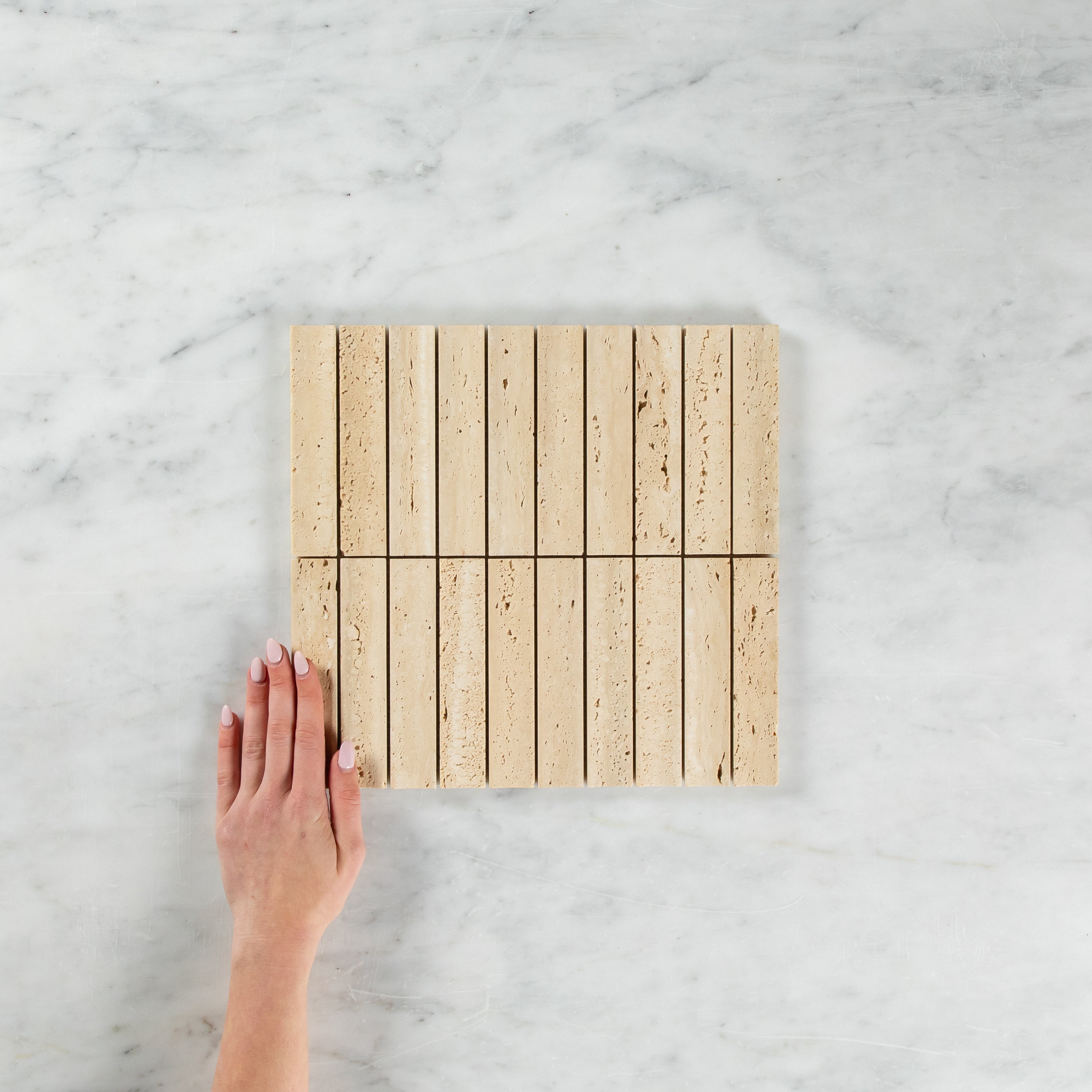 Travertine Concave Kit Kat Mosaic