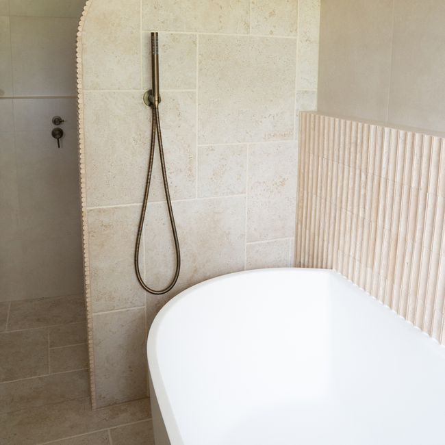 Travertine Concave Kit Kat + Tibur Beige  French Pattern