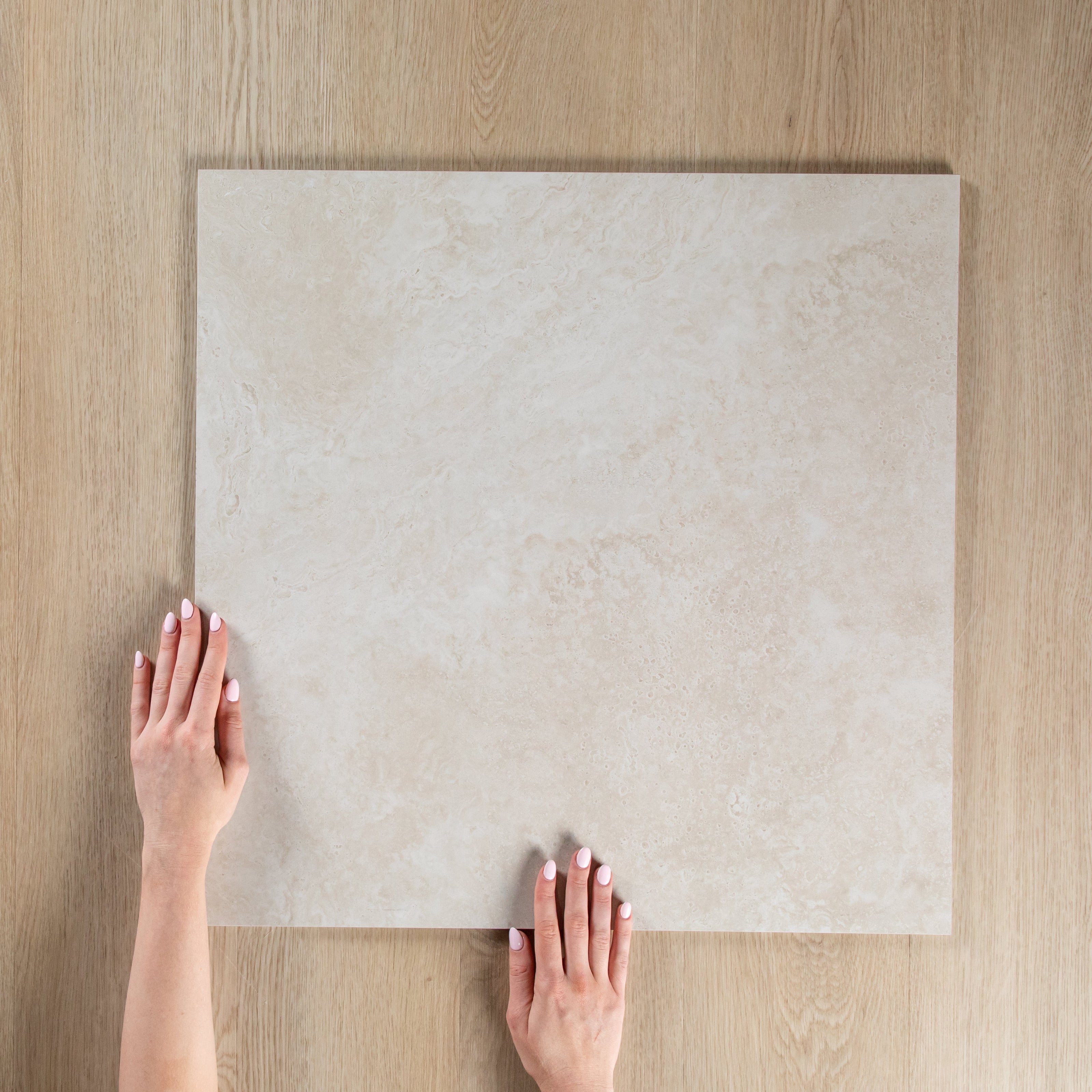 Travertine Cross Cut Cream + Mini Arch Mosaic Travertine