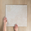 Travertine Cross Cut Cream + Mini Arch Mosaic Travertine