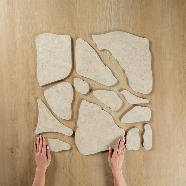 Travertine Stone Ivory Crazy Pave In Out