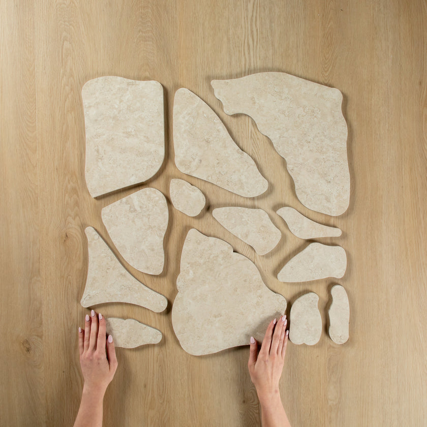 Travertine Stone Ivory Crazy Pave In Out