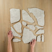 Travertine Stone Silver Crazy Pave In Out