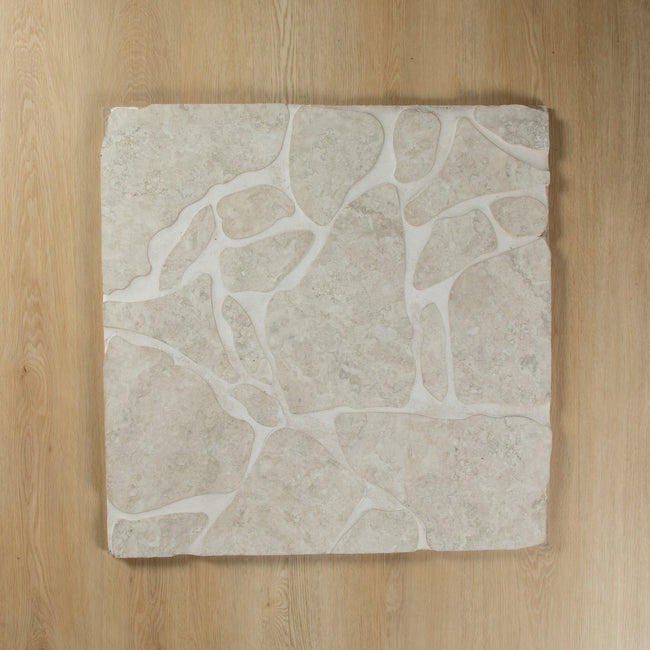 Travertine Stone Silver Crazy Pave In Out