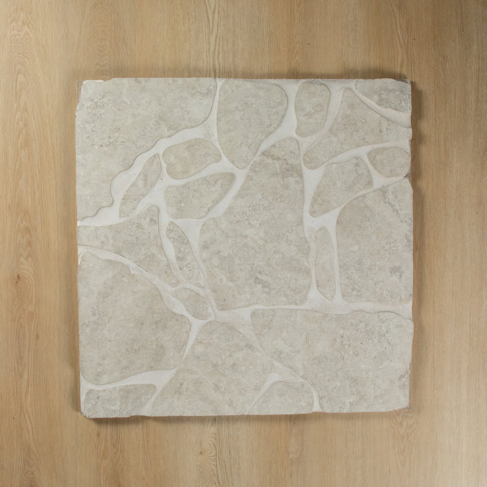 Travertine Stone Silver Crazy Pave In Out