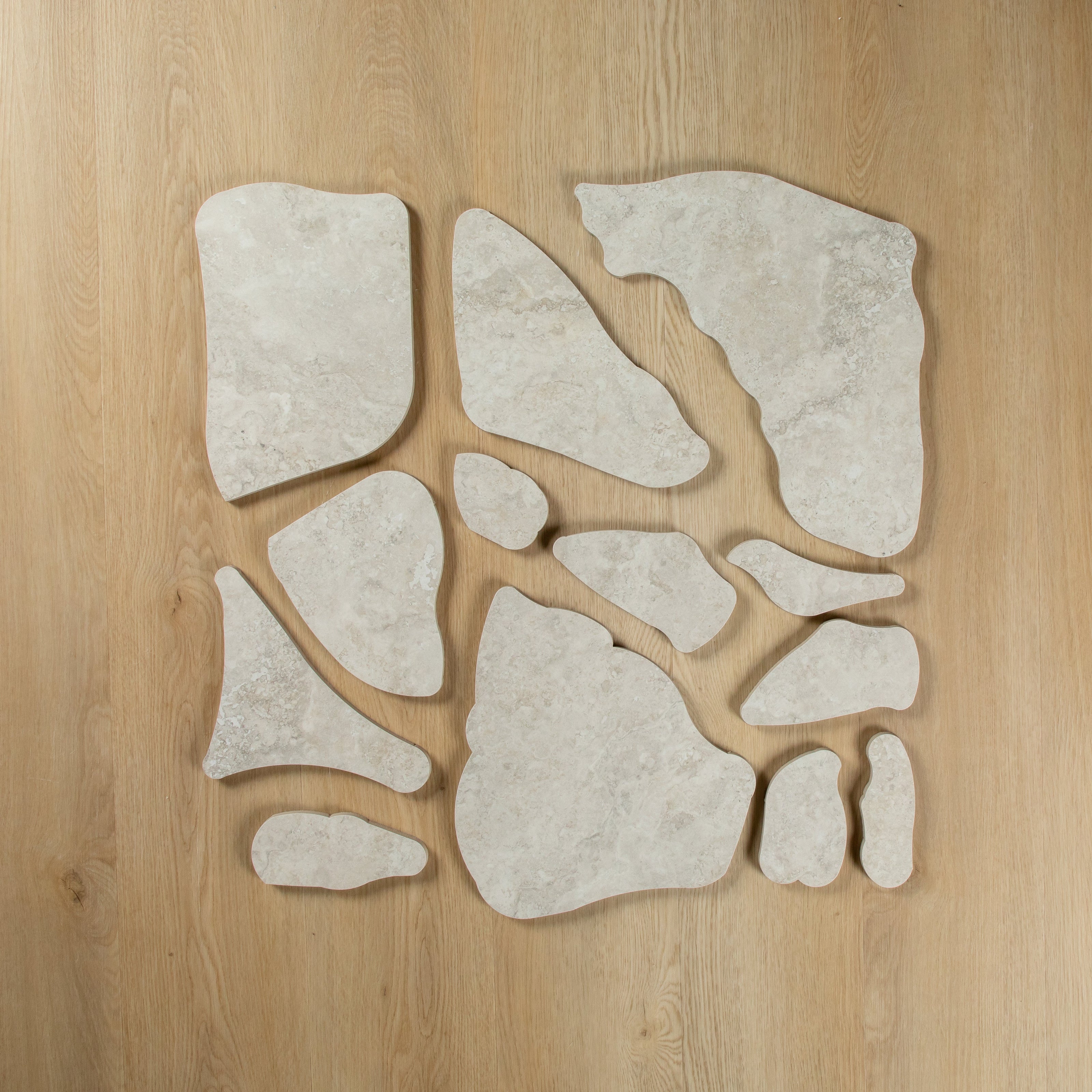 Travertine Stone Silver Crazy Pave In Out