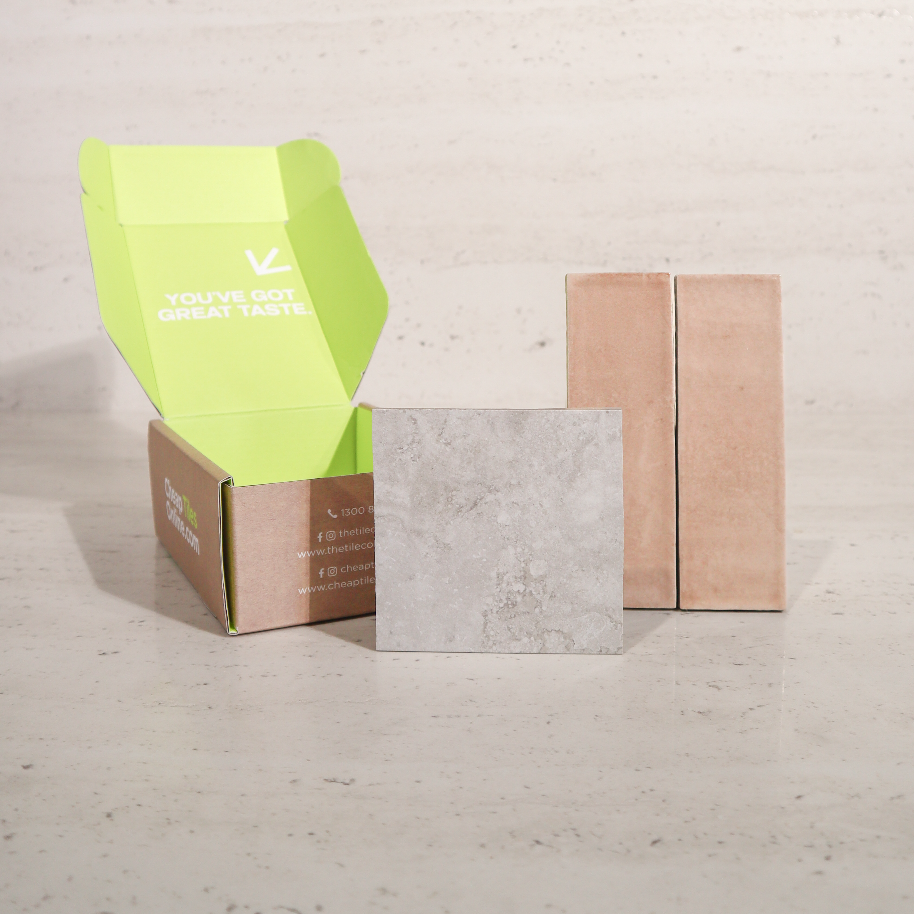 Travertine Stone Grigio + Miyako Coffee Gloss