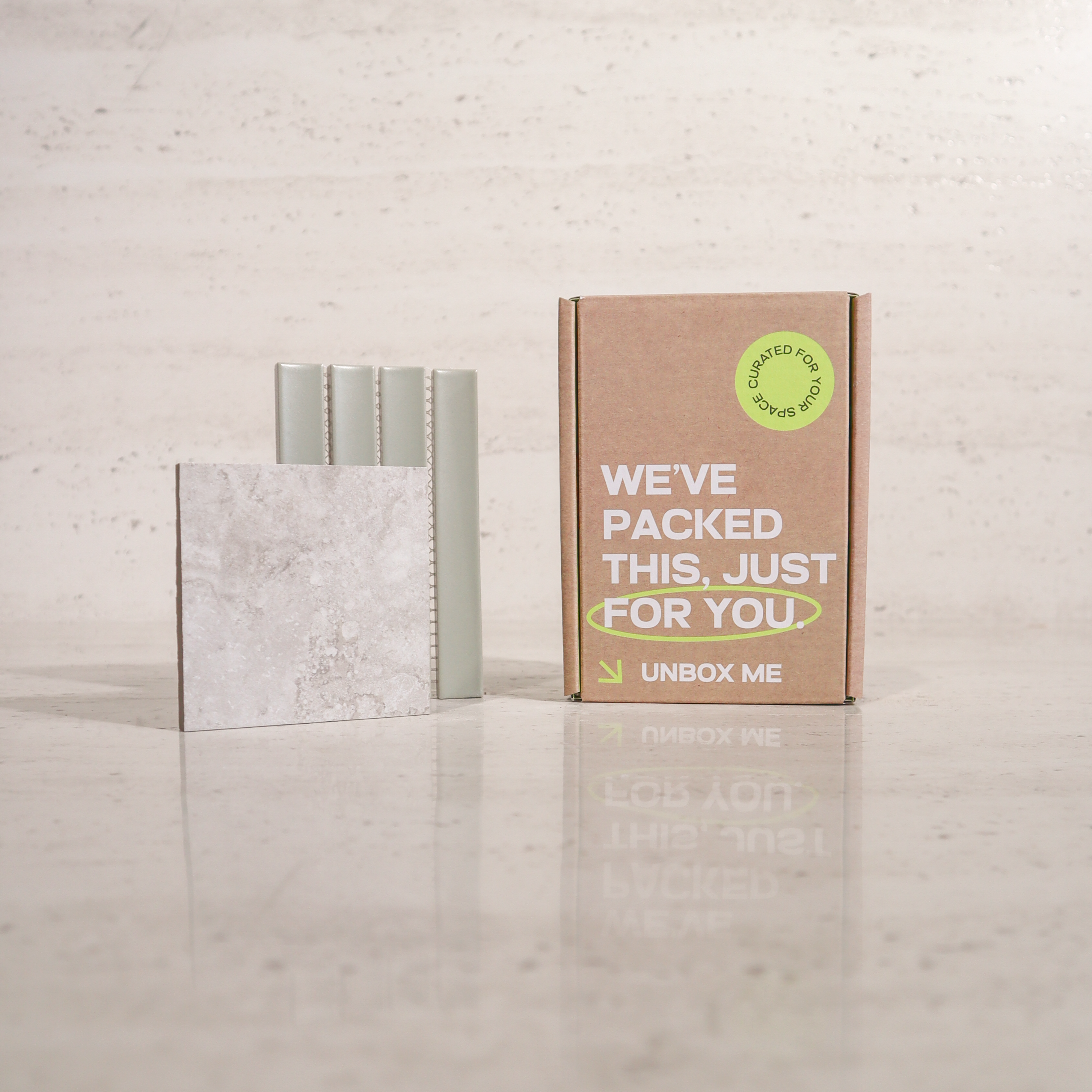 Travertine Stone Grigio + Clovelly Pearl Sage Kit Kat