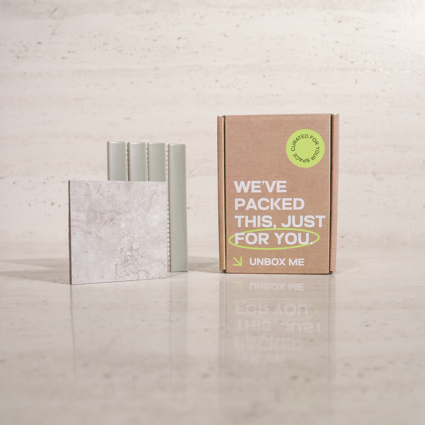 Travertine Stone Grigio + Clovelly Pearl Sage Kit Kat