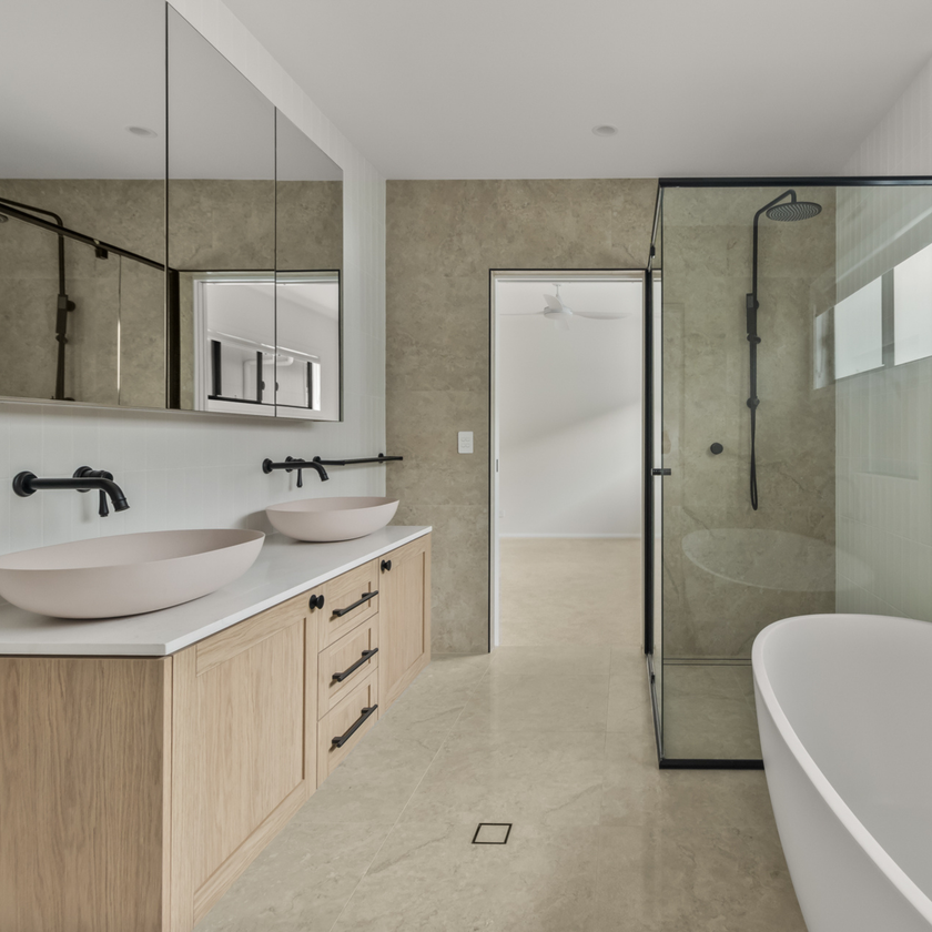 Travertine Stone Ivory + Wave White