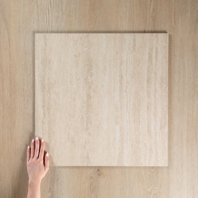 Travertine Vein Cut Dark Beige In out