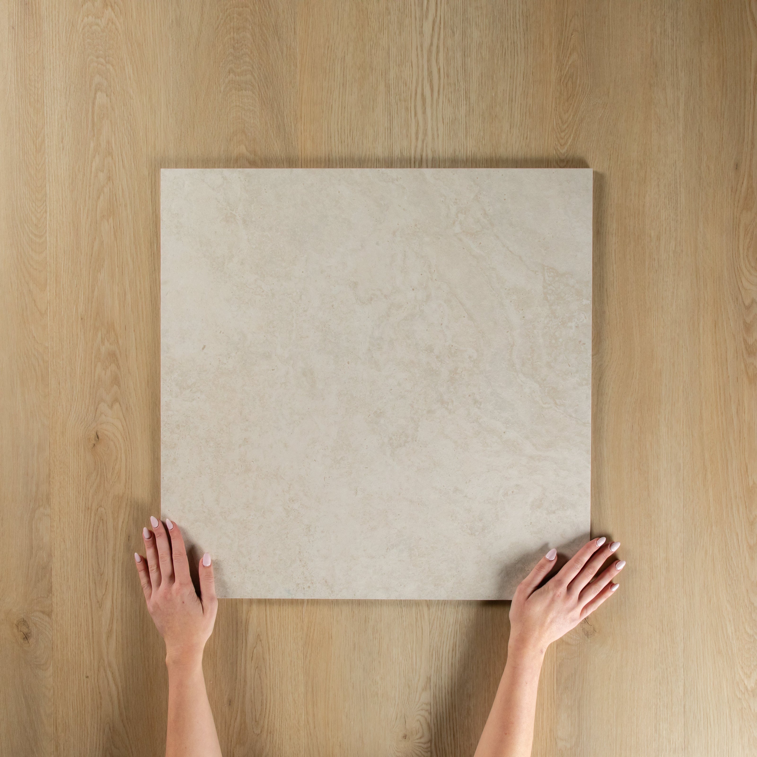 Travertine Cross Cut White + Chevron White