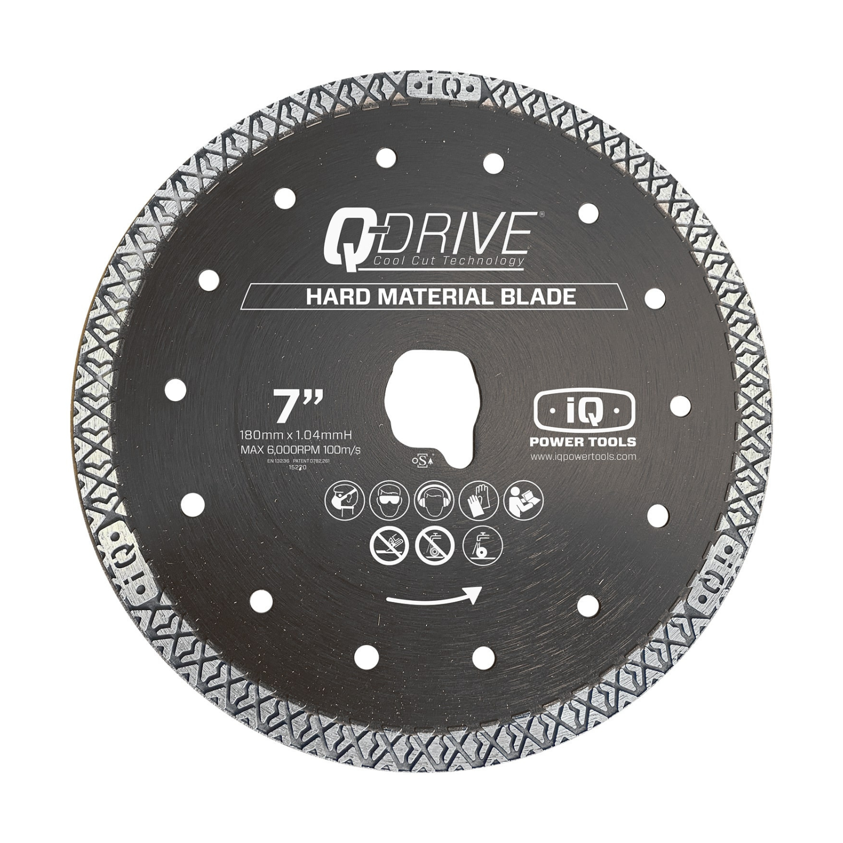 IQ Power Tools Dry Diamond Blade 180mm Hard Material