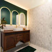 Carrara Marble Arch/Long Fish Scale Mosaic