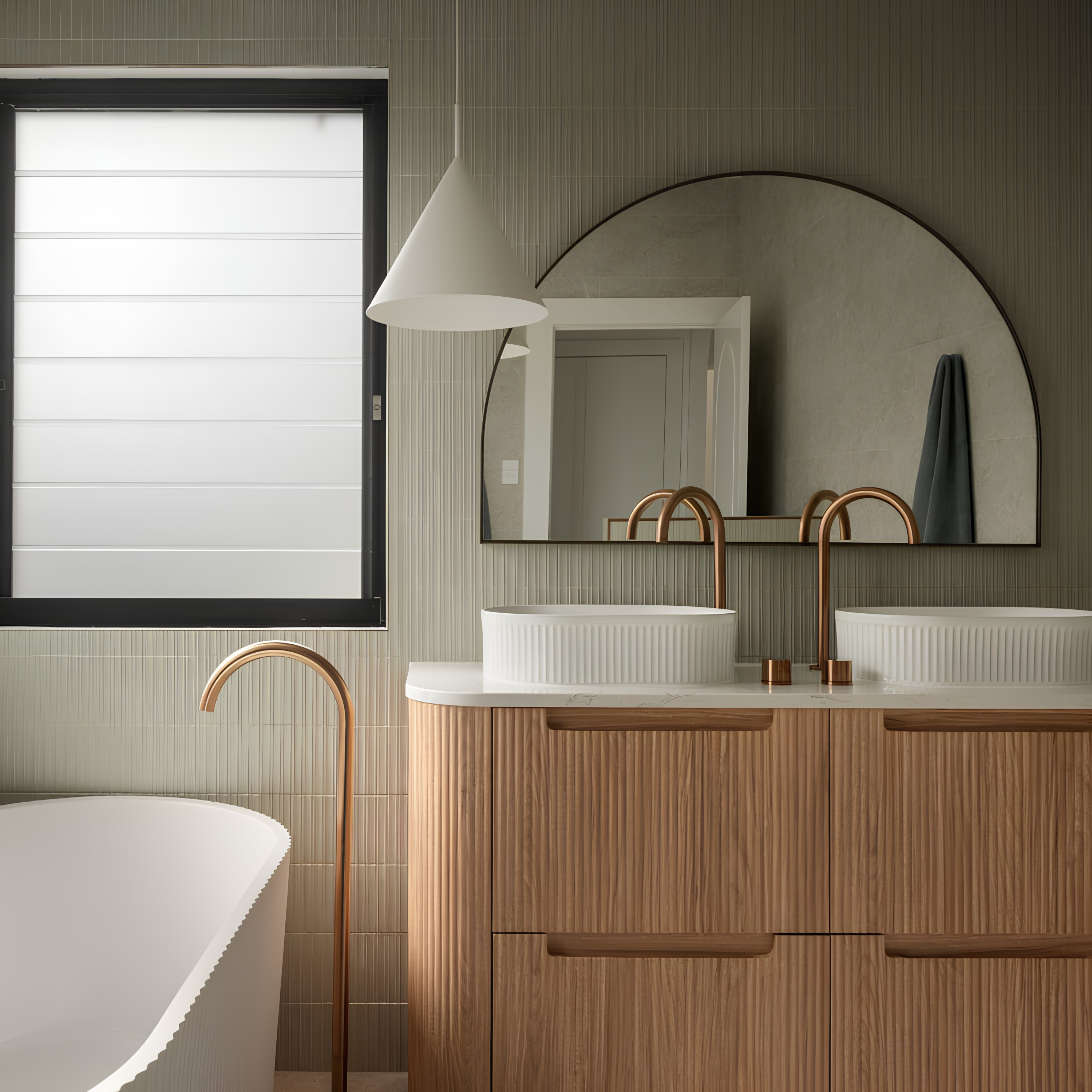 Clovelly Pearl Sage Matte Concave Kit Kat Mosaic